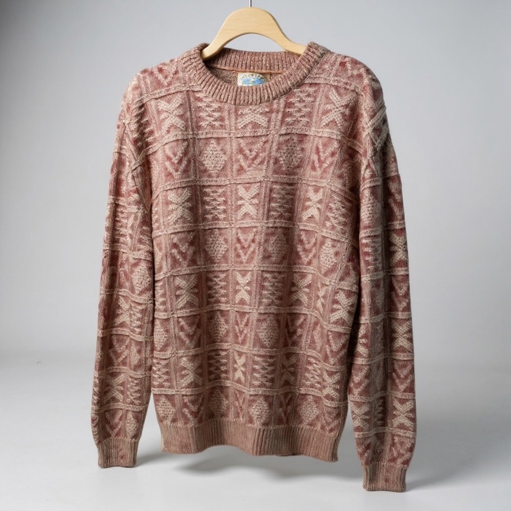 Royal North Mills Outfitters Sweater Mens Knit Patterned Crew Neck 80s‎